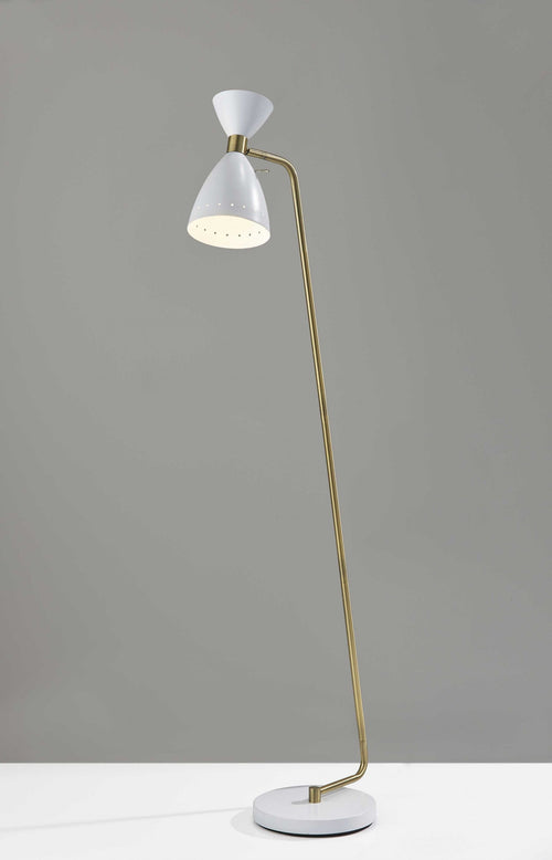 10" X 20.5"  X 59"  White Metal Floor Lamp
