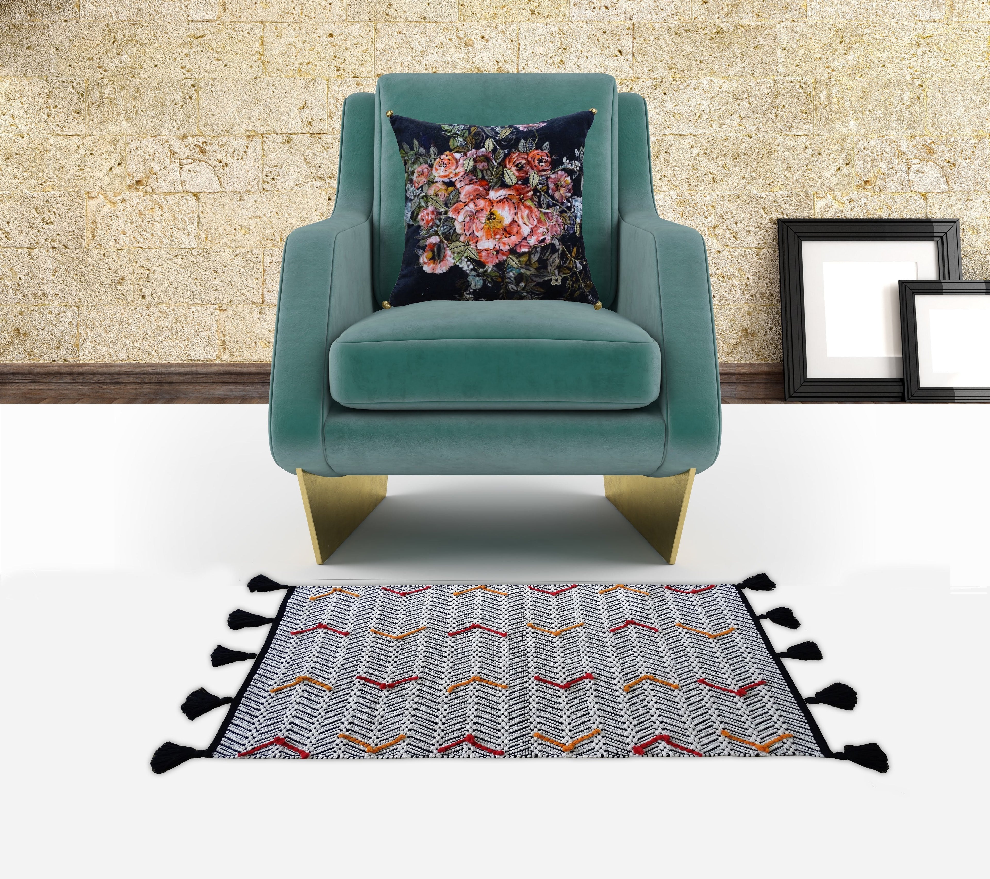 Black Velvet Throw Pillow Fall Collection Winter Roase 18" x 18" Gold Juniper