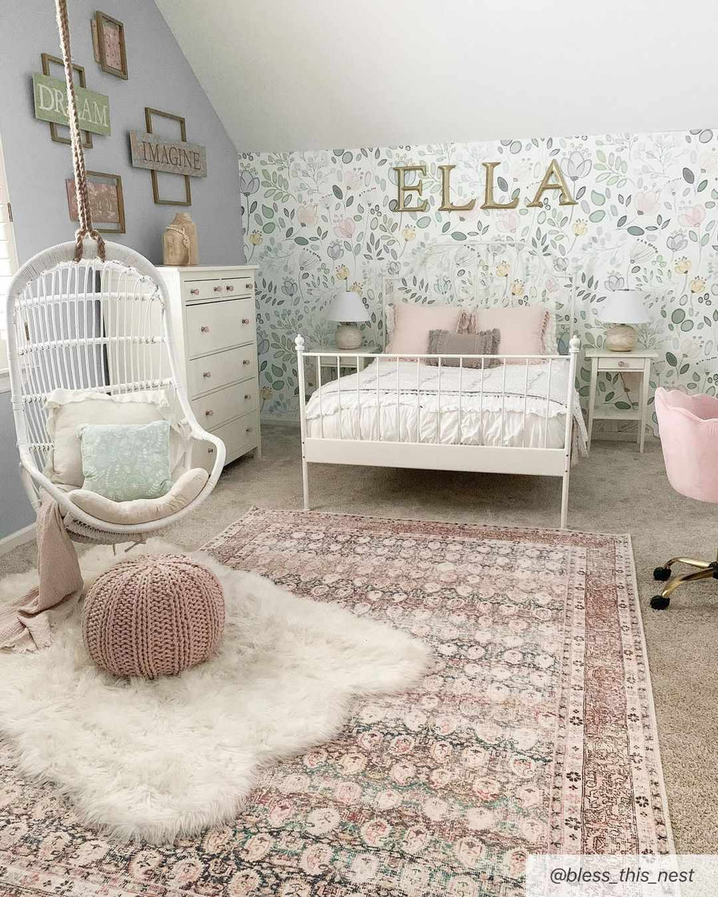 Rust Maligaya Distressed Washable Area Rug Champagne Themis