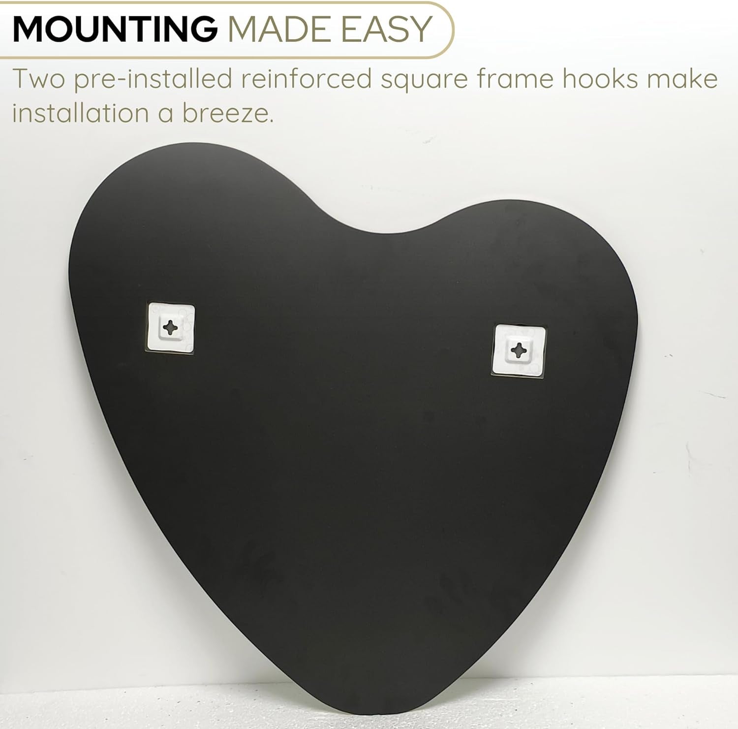 26 Inch Irregular Heart Wall Mirror For Home Decor Peach Maple