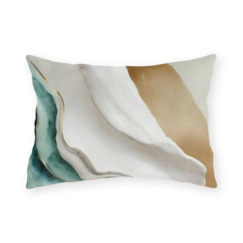 Decorative Indoor/outdoor Throw Pillow - Cream White Green Marble