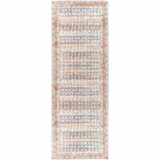 Rust Maligaya Distressed Washable Area Rug Champagne Themis