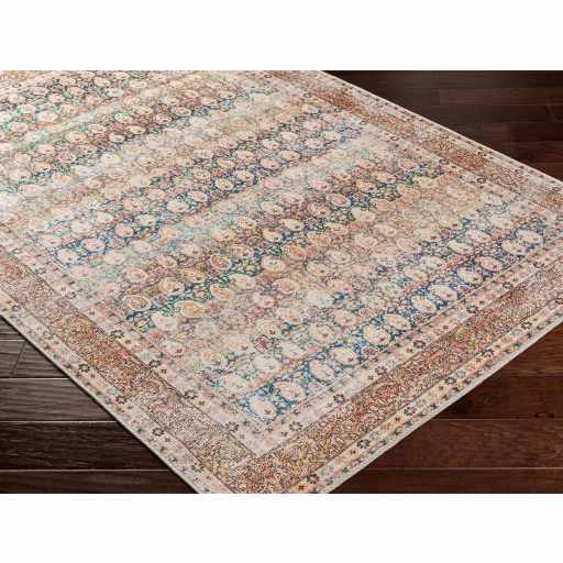 Rust Maligaya Distressed Washable Area Rug Champagne Themis