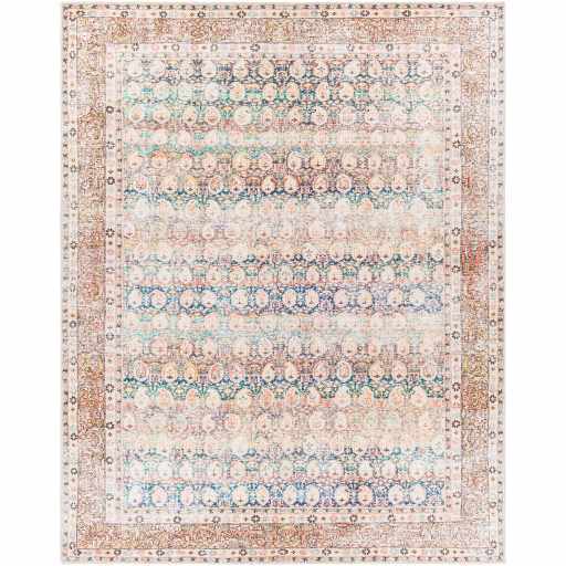 Rust Maligaya Distressed Washable Area Rug Champagne Themis