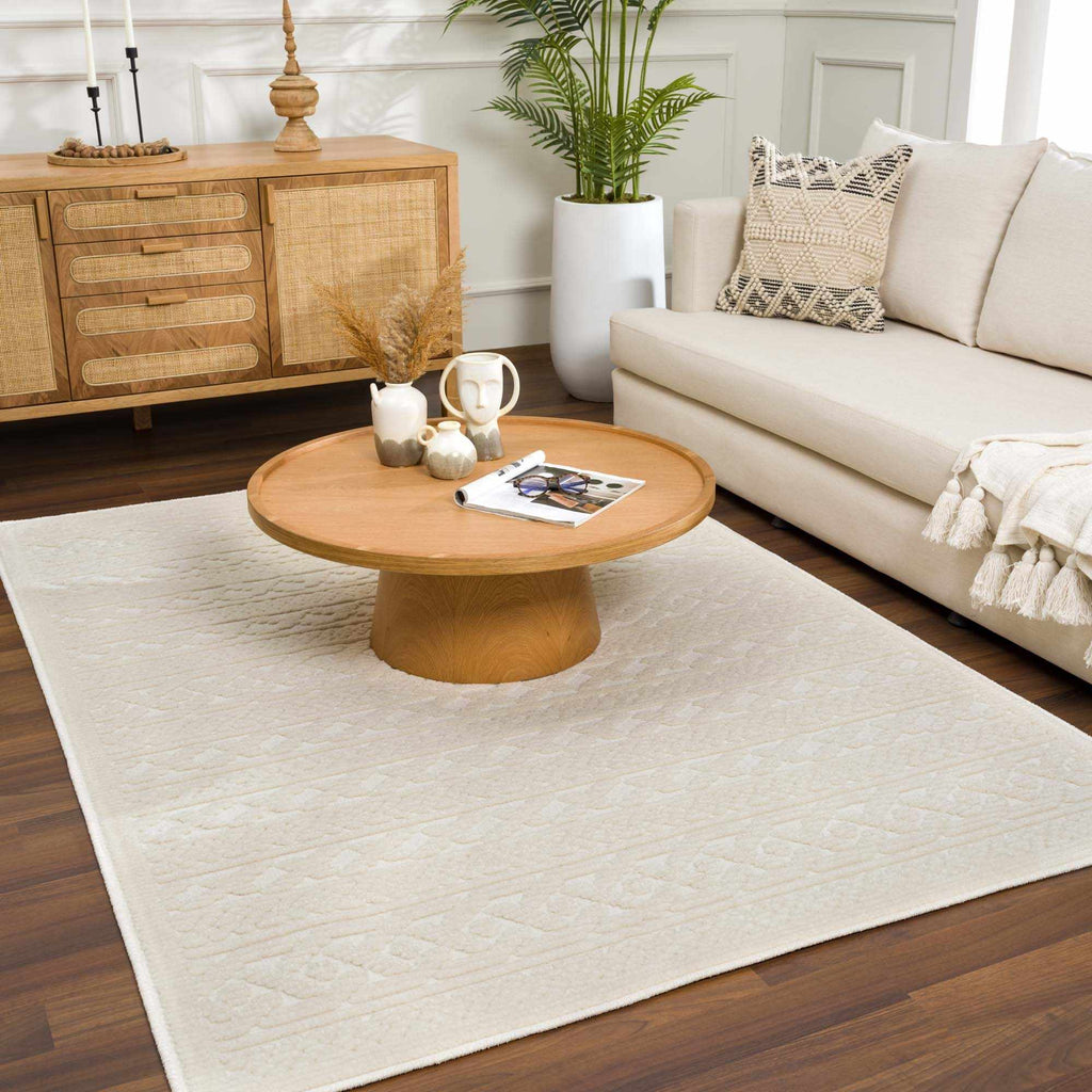 Fadey Washable Area Rug Champagne Themis